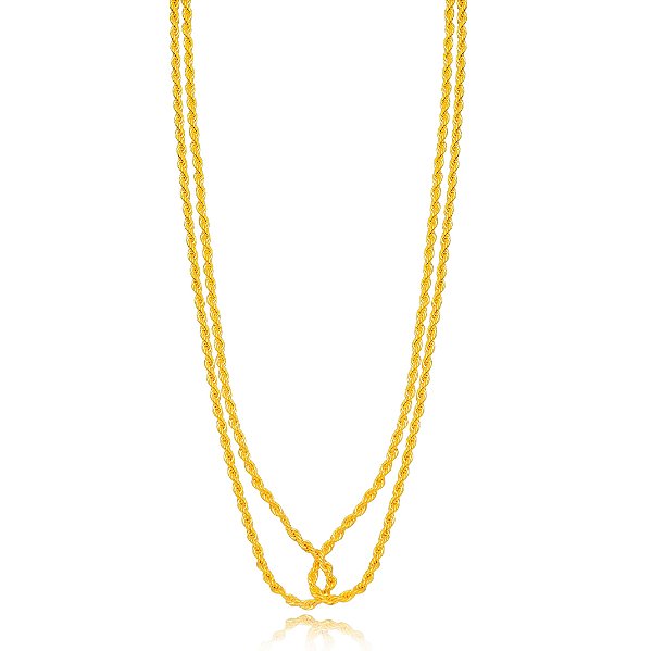 CHOKER CORDÃO BAIANO ENTRELAÇADO CONFECCIONADO EM BANHO DE OURO 18K