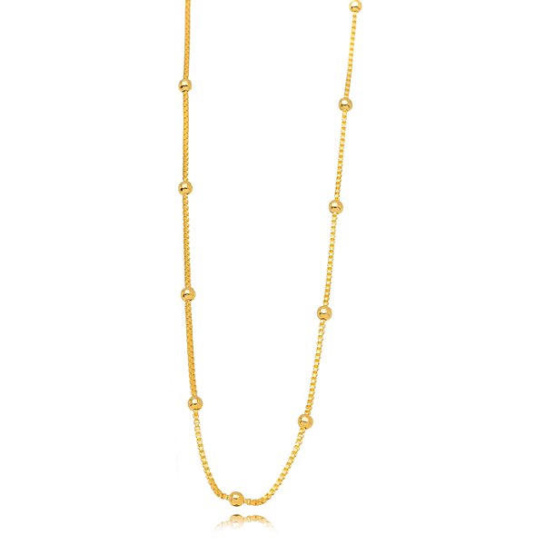 CHOKER SEMIJOIA BOLINHAS LISAS CONFECCIONADO EM BANHO DE OURO 18K