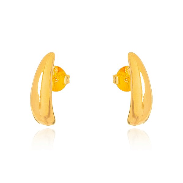 BRINCO SEMIJOIA LISO CONFECCIONADO EM BANHO DE OURO 18K