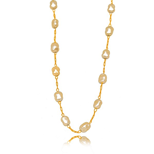 CHOKER SEMIJOIA PEROLAS CONFECCIONADO EM BANHO DE OURO 18K