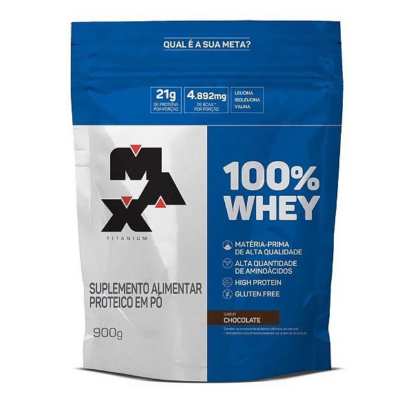 100% WHEY Refil 900g - Chocolate - Max Titanium