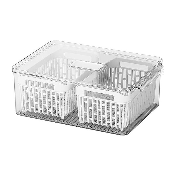 Organizador de Geladeira 2 Cesto 6,7 L Coza Dry Cristal Brinox