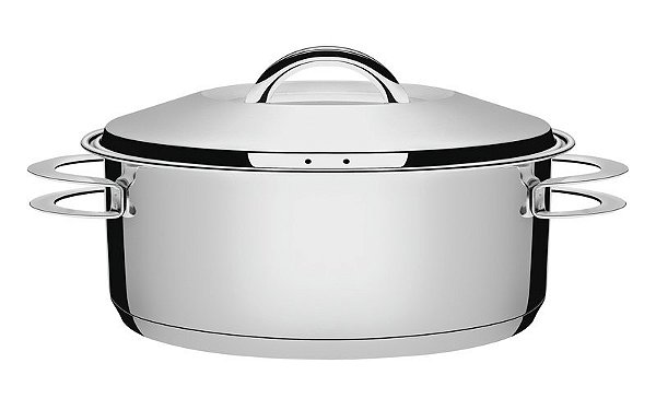 Caçarola Rasa Aço Inox 24 cm 4,7 L com Fundo Triplo Solar Tramontina