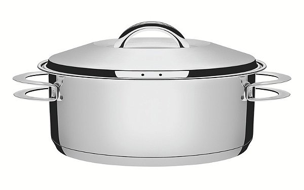 Caçarola Rasa Aço Inox Solar 28 cm 7,1 L Tramontina