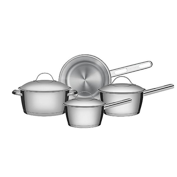 Jogo de Panelas Aço Inox 4 Peças Allegra Tramontina