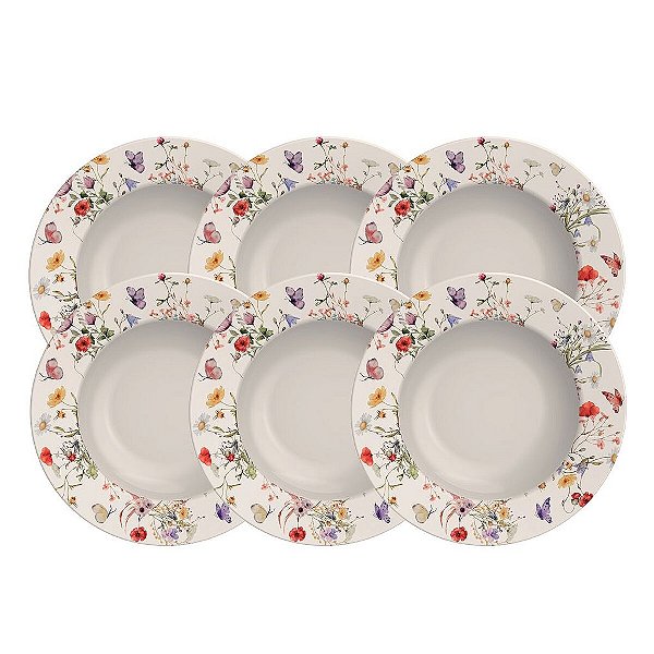 Jogo de Pratos Raso Porcelana 12 pçs Ana Clara Tramontina