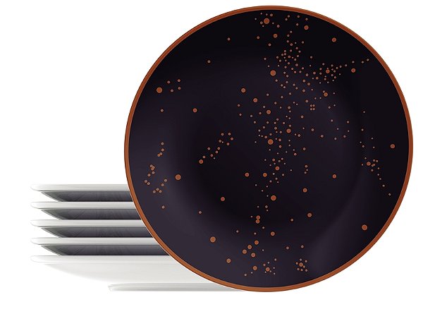 Jogo de Pratos Sobremesa Porcelana 12 pçs Valentina Tramontina