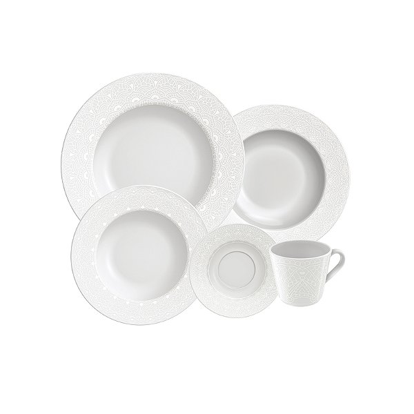 Aparelho de Jantar em Porcelana Decorada Alicia 20 Peças Tramontina