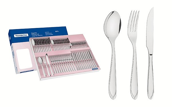 Faqueiro em Aço Inox Laguna com Facas para Churrasco 60 Peças Tramontina