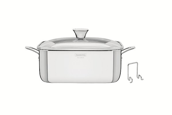 Caçarola Quadrada em Aço Inox Grano 7,3 L 26 cm Tramontina