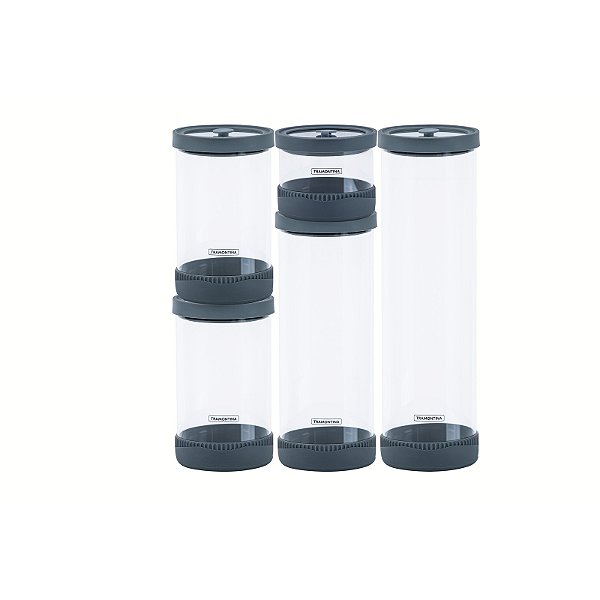 Jogo de Potes de Vidro Herméticos Purezza em Borosilicato Tramontina