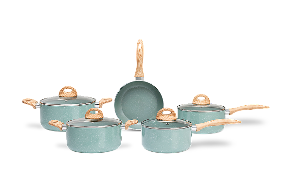 Jogo de Panelas Ceramic Life 5 Peças Botanika Indução Brinox