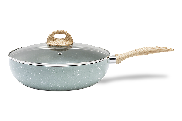 Panela Wok com Tampa Fundo de Indução 28 cm 3,4 L Ceramic Life Botanika Brinox