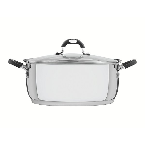 Caçarola Rasa Astro Silicone Aço Inox com Fundo Triplo 30 cm 8,5 L Tramontina