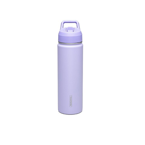 Garrafa Térmica 650 ml em Aço Revestido Lilás com Canudo Tramontina