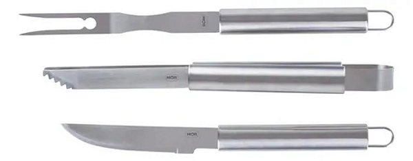 Conjunto Churrasco em Inox 3 pelas MOR