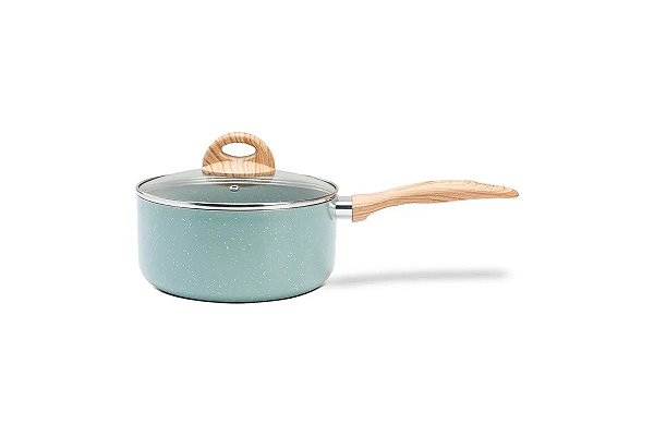 Panela  em ALuminio Ceramic life Botanika 1,4 l 18 cm Verde Brinox