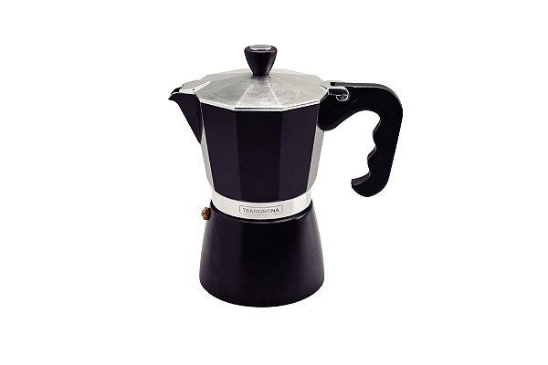 Cafeteira Expresso Italiana em Alumínio Preto 320 ml Tramontina