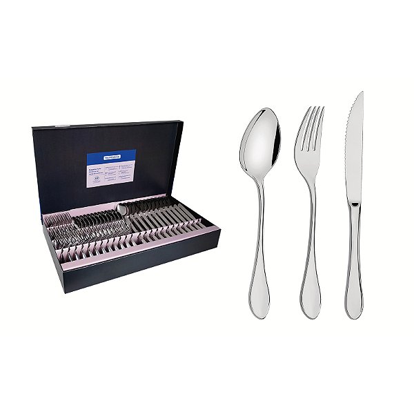 Faqueiro em Aço Inox Italy Facas para Churrasco 72 Peças Tramontina