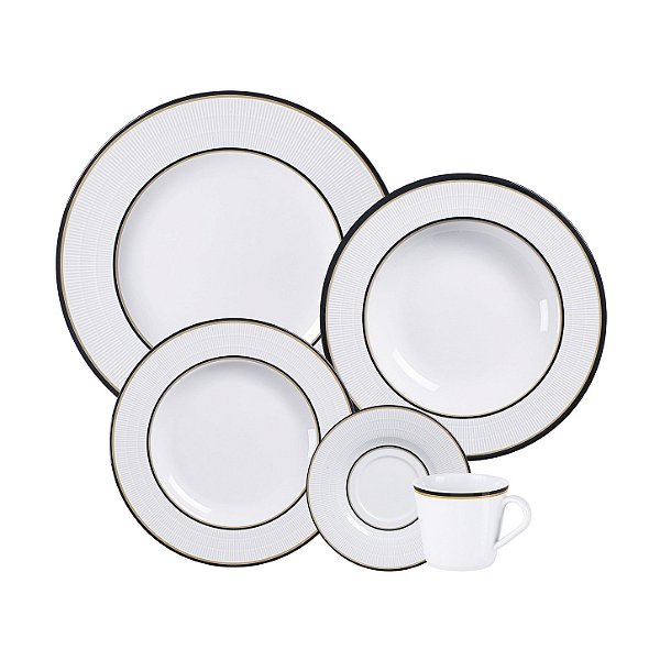 Aparelho de Jantar em Porcelana Decorada Sienna 20 Peças Tramontina