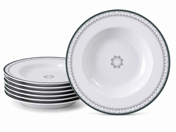 Jogo de Pratos Fundo Zenith 12 peças em Porcelana 23cm Tramontina
