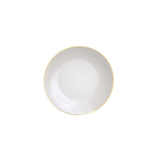 Jogo de Pratos Fundo Anna 12 peças em Porcelana com filete de ouro 22cm Tramontina