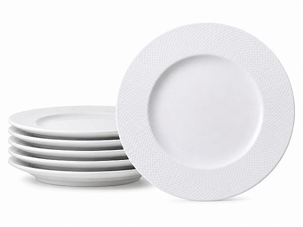 Jogo de Pratos Sobremesa Mesh 12 peças em Porcelana 21cm Tramontina