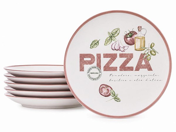 Jogo de Pratos Raso Milano 12 peças em Porcelana 25cm Tramontina