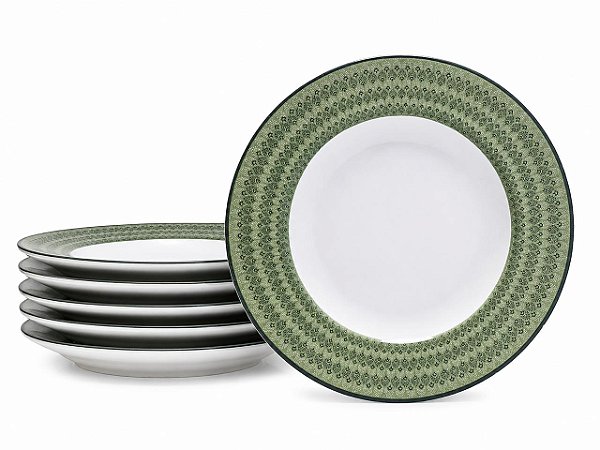 Jogo de Pratos sobremesa Zenith 12 peças em Porcelana 21cm Tramontina