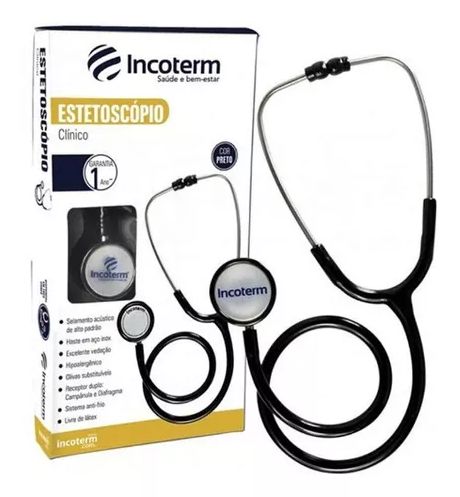 ESTETOSCÓPIO CLÍNICO PRETO - INCOTERM