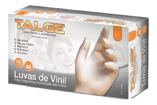 TALGE LUVA VINIL G CP 100UNID - TALGE