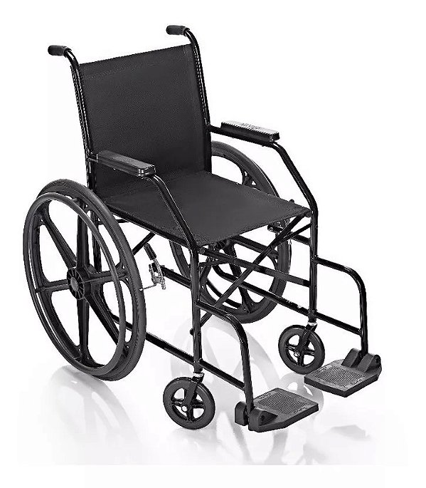 CADEIRA DE RODAS PNEUS MACIÇOS COR PRETO