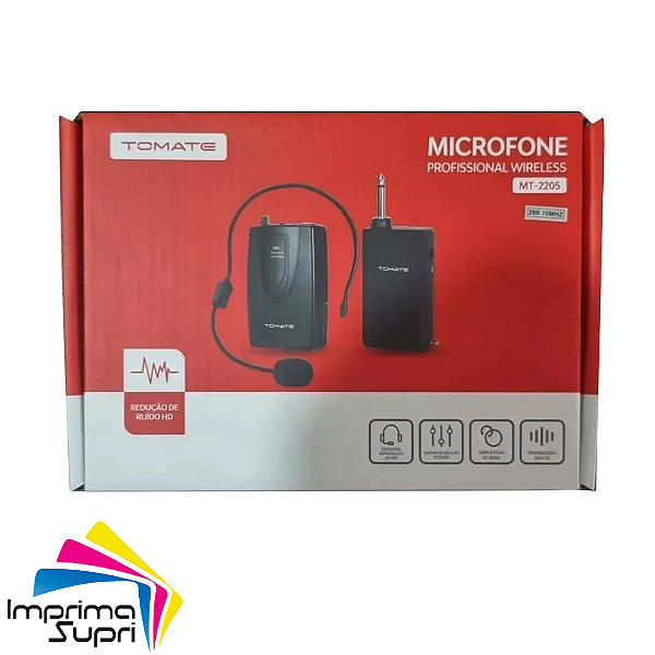 Microfone Profissional Wireless MT-2205 TOMATE