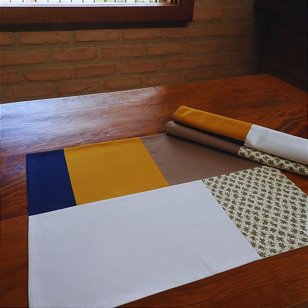 Jogo Americano em Patchwork Moderno Kit com 02 peças