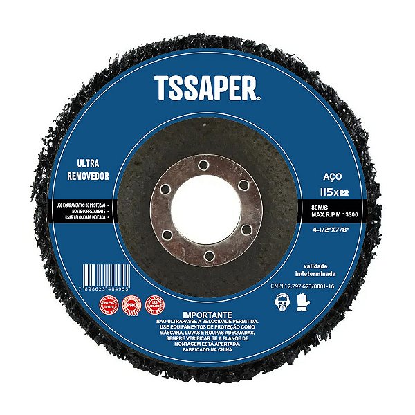 Disco De Limpeza Flap Polidor Removedor tinta 115mm Tssaper Modelo: TDFPR115