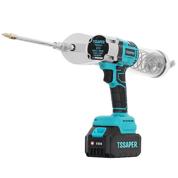 Engraxadeira Pistola de Graxa 500w 10000PSI a Bateria 21v Tssaper