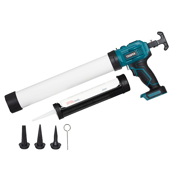 Aplicador de Silicone a Bateria 21v com Suporte para Sachê 600ml e Cartucho 300ml Tssaper TSAS21