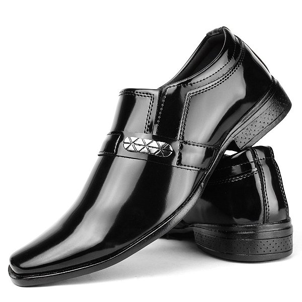 Sapato Social Masculino Preto Verniz Super Confortável Imperdível