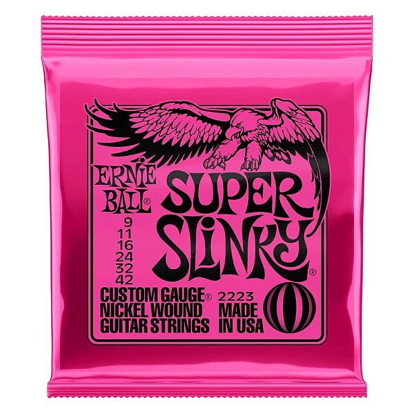 Encordoamento Ernie Ball Guitarra 009 Super Slink Niquel P02223