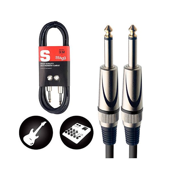 Cabo Para Instrumentos Stagg Deluxe P10/P10 3 Mts SGC3DL