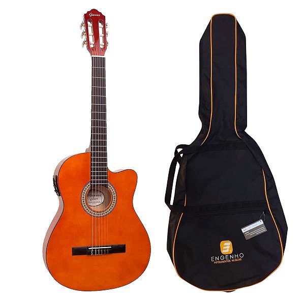 Violão Eletroacústico Giannini Nylon Nf14 Natural Com Capa