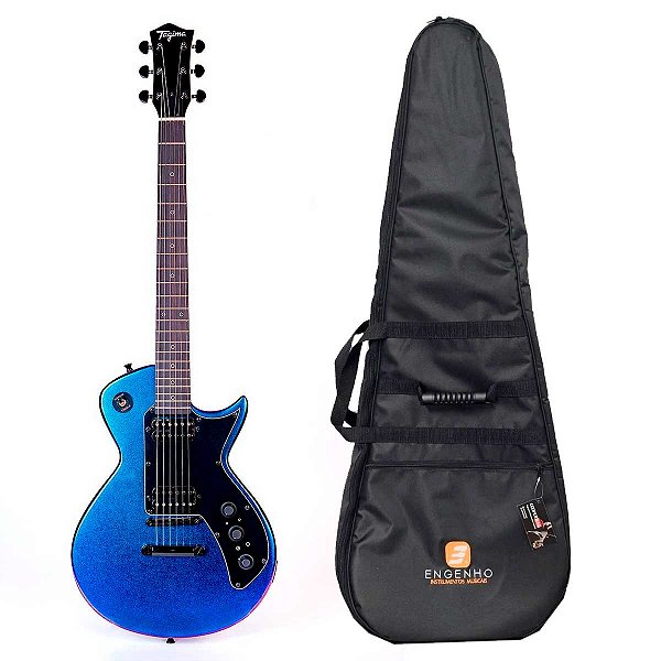 Guitarra Tagima Sixmart Single Cut Metallic Chameleon Blue com Capa