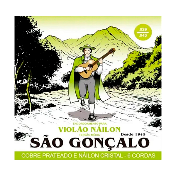 Encordoamento São Gonçalo Violão Nylon 029 Tensão Média