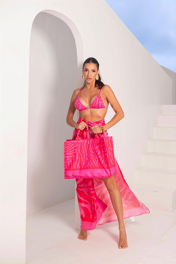 PAREÔ ZEBRA PINK COM VERMELHO