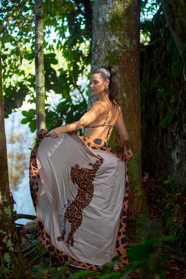 PAREÔ ONÇA GLAMOUR NUDE