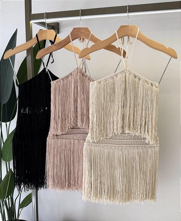 CONJUNTO AYLA TRICÔ COM FRANJAS