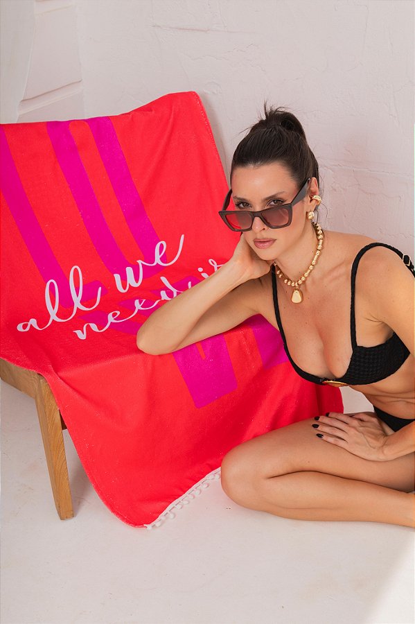 TOALHA ENERGY PINK COM VERMELHO