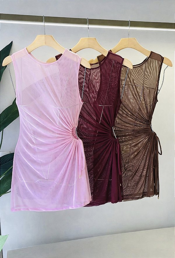 SAÍDA CURTA TULE ROSA CHICLETE