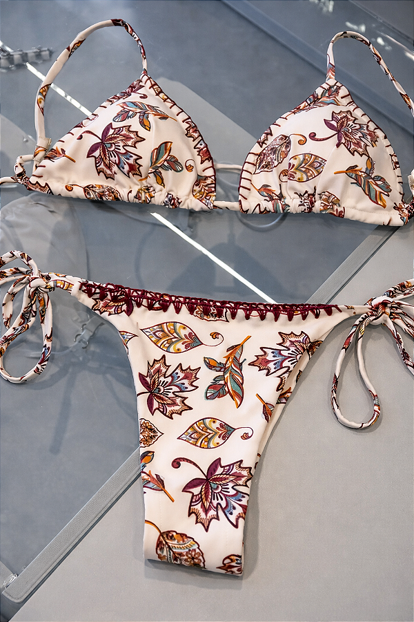 BIQUÍNI CORTININHA CROCHÊ PAISLEY