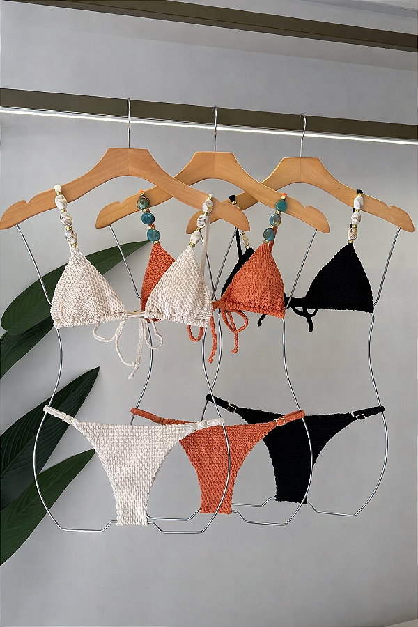 DUPLICADO - BIQUINI CORTININHA PEDRARIA LARANJA